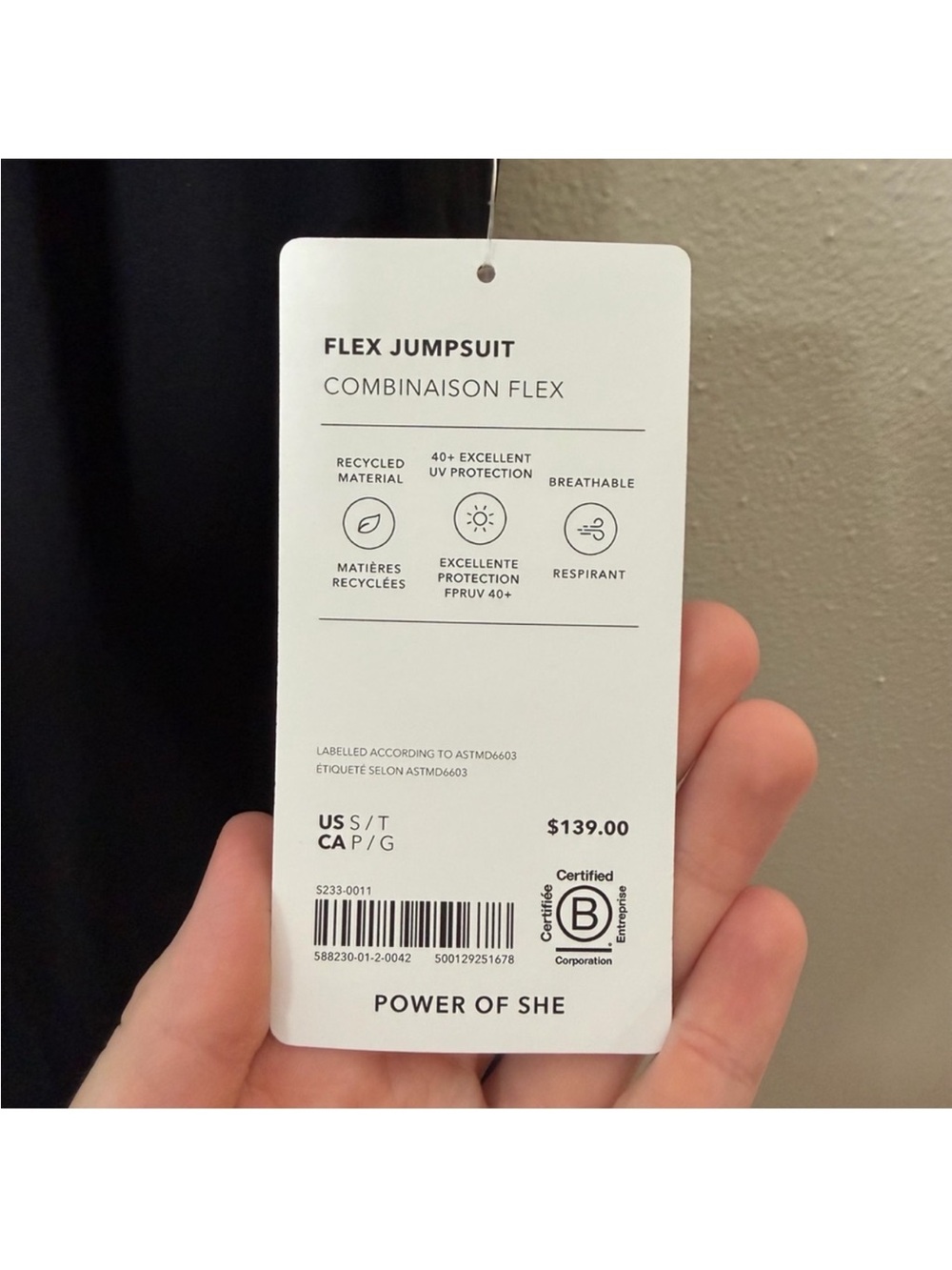 Athleta flex Black Jumpsuit small tall . Athletic material Will keep u dry. - Picture 9 of 11